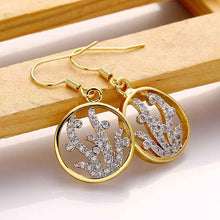 Best Gifts girl jewerly 18K Gold Plated Earing circle crystal hollow drop earrings brincos SMTPE982 ELY