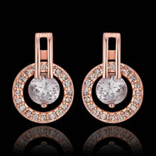 Best Gifts girl jewerly 18K Gold Plated Earing circle crystal stone stud earrings brincos SMTPE943 ELY