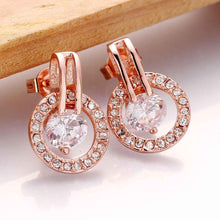 Best Gifts girl jewerly 18K Gold Plated Earing circle crystal stone stud earrings brincos SMTPE943 ELY