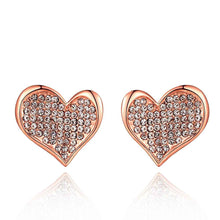 Best Gifts girl jewerly 18K Gold Plated Earing heart crystal in stud earrings brincos SMTPE999 ELY