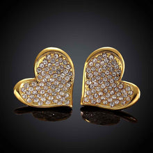 Best Gifts girl jewerly 18K Gold Plated Earing heart crystal in stud earrings brincos SMTPE999 ELY