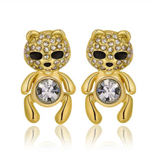 Best Gifts girl jewerly 18K Gold Plated Earing panda crystal stud earrings brincos SMTPE965 ELY