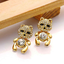 Best Gifts girl jewerly 18K Gold Plated Earing panda crystal stud earrings brincos SMTPE965 ELY