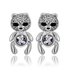 Best Gifts girl jewerly 18K Gold Plated Earing panda crystal stud earrings brincos SMTPE965 ELY