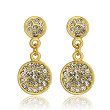 Best Gifts girl jewerly 18K Gold Plated Earing two crystal round stud earrings brincos SMTPE948 ELY