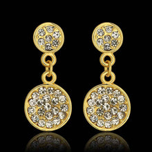 Best Gifts girl jewerly 18K Gold Plated Earing two crystal round stud earrings brincos SMTPE948 ELY