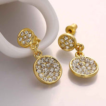 Best Gifts girl jewerly 18K Gold Plated Earing two crystal round stud earrings brincos SMTPE948 ELY