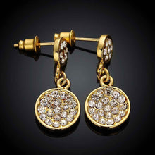 Best Gifts girl jewerly 18K Gold Plated Earing two crystal round stud earrings brincos SMTPE948 ELY