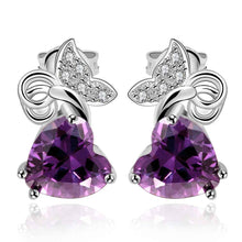 Best friends earings jewelry violet butterfly purple stud brincos grandes pendientes earrings women earing FBLE 1 ELY
