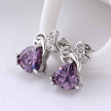 Best friends earings jewelry violet butterfly purple stud brincos grandes pendientes earrings women earing FBLE 1 ELY