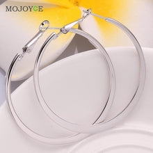 Big Circle Earrings Elegant Silver-plated Nickle 18K Gold Plated Earrings 1STL ELY