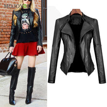 Black Slim Motorcycle Zipper Jacket Soft PU Leather Short Biker Coat Outwear Biker Jacket Jaqueta Feminina Damen Jacket Women ELY