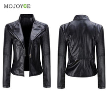 Black Slim Motorcycle Zipper Jacket Soft PU Leather Short Biker Coat Outwear Biker Jacket Jaqueta Feminina Damen Jacket Women ELY
