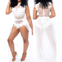 Bodycon Sleeveless Mesh Lace Long Split Womens Jumpsuit Combinaison Femme Sleeveless Slim Playsuit Rompers 1STL ELY