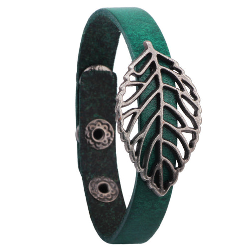 Bohemia Leather Ethnic Tribal Hand-woven Pendant Bracelet Braided Leather Charm Bracelet Bangles Wristband 1STL ELY