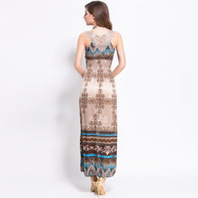 Bohemia Printing Dress Boho Beach Resort Long Dress Vestidos V-neck Lace Hook Flower One Size Women Dress Vestido ELY