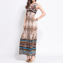 Bohemia Printing Dress Boho Beach Resort Long Dress Vestidos V-neck Lace Hook Flower One Size Women Dress Vestido ELY