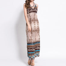 Bohemia Printing Dress Boho Beach Resort Long Dress Vestidos V-neck Lace Hook Flower One Size Women Dress Vestido ELY