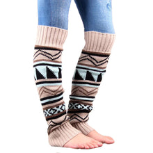 Bohemia Women Ladies Crochet Boot Cuffs Long Knit Boot Socks Leg Warmers Fall Boots Toppers Mixed Color Gaiters ELY