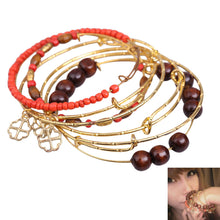 Bohemian Style Lady Retro Multilayer Cross Pendant Pine Bead Alloy Bracelet 1STL ELY