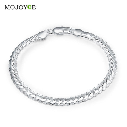 Bracelet Silver Plated Jewelry 5MM Style Bangle Chain Bracelet legant Silver Plated ELY