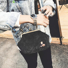 Brand Deisgner Corduroy Clip Shell Bag Mini Shoulder Bag Embroidery Tote Women Bag bolsa feminina ELY