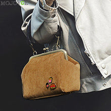 Brand Deisgner Corduroy Clip Shell Bag Mini Shoulder Bag Embroidery Tote Women Bag bolsa feminina ELY