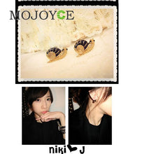 Small And Beautiful Gold Color Enamel Snail Shape Earrings 1STL ELY