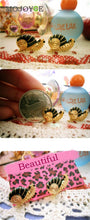 Small And Beautiful Gold Color Enamel Snail Shape Earrings 1STL ELY