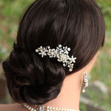 Bridal Wedding Flower Crystal Rhinestone Pearl Hair Clip Comb Pin Diamante Silver Hair Jewelry CA1T ELY