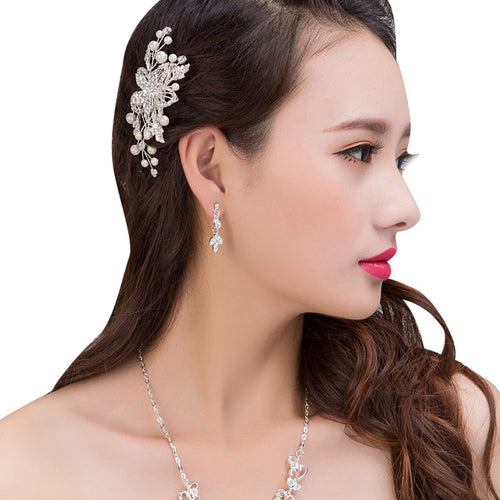 Bride high-end Manual Rhinestone Flower Hair Comb My Hair Adorn Article Exquisite Crystal Hair Jewelry Weeding Hairwears 1STL ELY