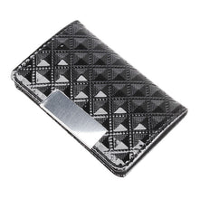 Business ID Credit Name Card Wallet Black Holder Case Unfold Style Hard Leather 1STL ELY