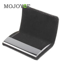 Business ID Credit Name Card Wallet Black Holder Case Unfold Style Hard Leather 1STL ELY