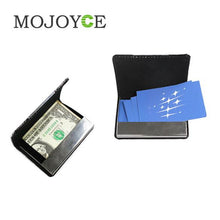 Business ID Credit Name Card Wallet Black Holder Case Unfold Style Hard Leather 1STL ELY