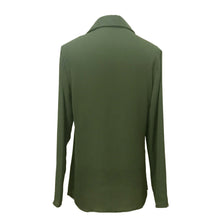 Bust Pocket V-Neck Women Blouses Bandage Lapel Long Sleeve Blouse Shirt Army Green Women Tops Chiffon Blusas Feminino 1STL ELY