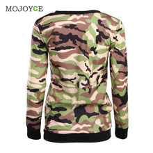 Camouflage Casual Shirt Women Long Sleeve Army Print Pocket Tee Shirt O neck Army T shirt Women Blusa camisas femininas ELY