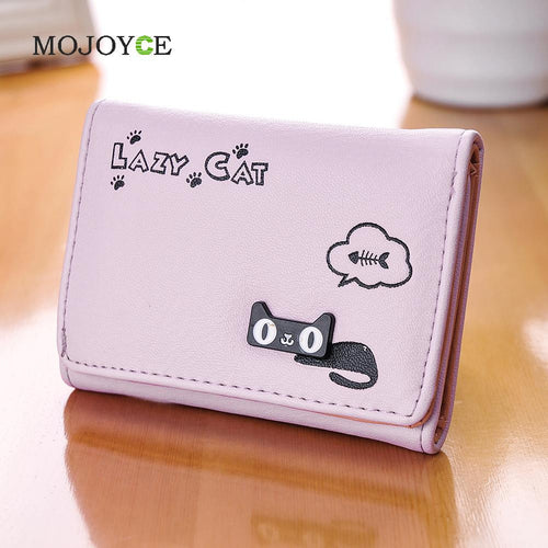 Candy Color Women Wallets Girl Purse Card Holder Cartoon PU Leather Clutch Bag Handbag carteira Womens Wallets and Purses ELY