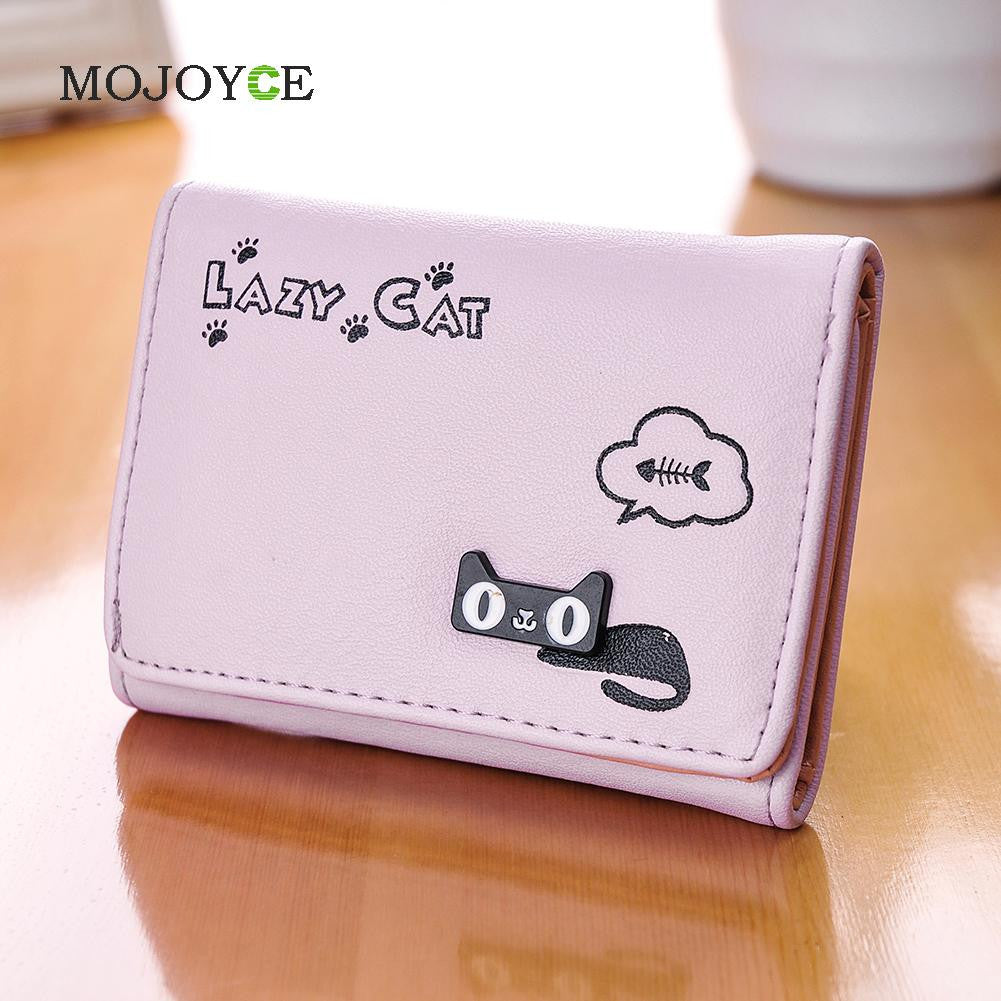 Candy Color Women Wallets Girl Purse Card Holder Cartoon PU Leather Clutch Bag Handbag carteira Womens Wallets and Purses ELY