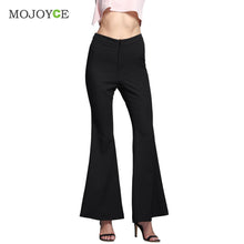 Casual Black Office Lady Pants Women's High Waist Wide Leg Pants Bell-bottoms Flare Pants Trouser ELY