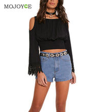 Casual Brief paragraph Lace Off Shoulder Shirt Women Short Women Blouses Women Tops Blusa 1STL ELY