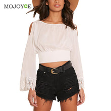Casual Brief paragraph Lace Off Shoulder Shirt Women Short Women Blouses Women Tops Blusa 1STL ELY