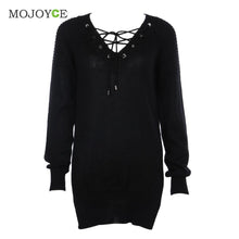 Casual Cross Strap Women Sweaters and Pullovers Long Sleeve Knitted Loose Sweater Poncho Pullover Sweater Women Pull Femme ELY