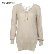 Casual Cross Strap Women Sweaters and Pullovers Long Sleeve Knitted Loose Sweater Poncho Pullover Sweater Women Pull Femme ELY