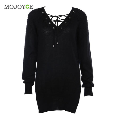 Casual Cross Strap Women Sweaters and Pullovers Long Sleeve Knitted Loose Sweater Poncho Pullover Sweater Women Pull Femme ELY
