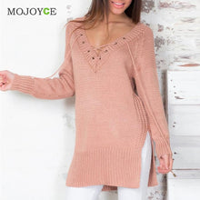 Casual Cross Strap Women Sweaters and Pullovers Long Sleeve Knitted Loose Sweater Poncho Pullover Sweater Women Pull Femme ELY