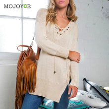 Casual Cross Strap Women Sweaters and Pullovers Long Sleeve Knitted Loose Sweater Poncho Pullover Sweater Women Pull Femme ELY