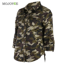 Casual jacket Women Camouflage Army Jacket Sheath Outerwear Pocket Vogue Women Coat Cardigan jaqueta feminina ELY