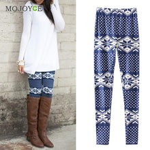 Casual Leaves Geometry Print Reindeer Fully Lined Leggings Women Girls Stretchy Vintage Slim Skinny Pencil Pants Plus Size S-XL ELY