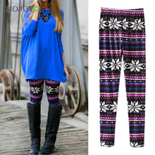Casual Leaves Geometry Print Reindeer Fully Lined Leggings Women Girls Stretchy Vintage Slim Skinny Pencil Pants Plus Size S-XL ELY