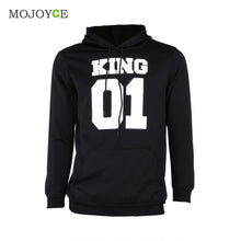 Casual Letter Print Hoodies Women Men Long Sleeve King Queen Printing Loose Sweartershirt Women Men Tops Black Hoodie 1STL ELY
